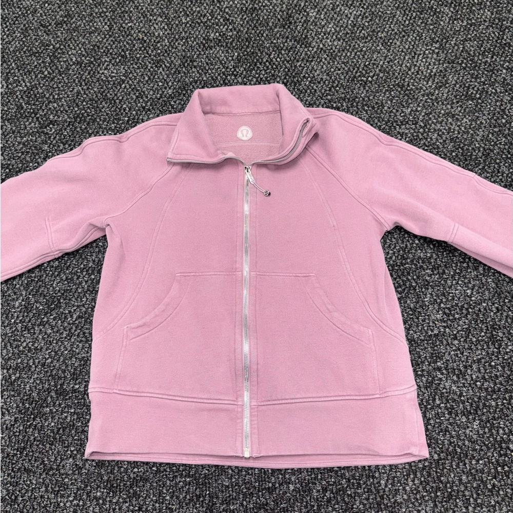 Lululemon Scuba Full Zip Jacket Pink XS/S Zip Up Sweatshirt Thumbholes - Picture 3 of 9